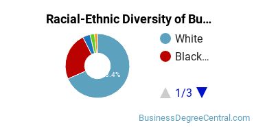 Racial-ethnic diversity of Business Administration & Management majors at Waldorf University