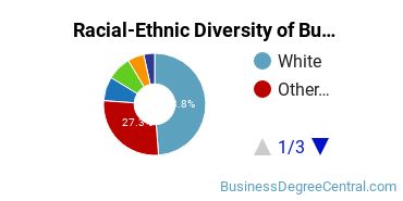 Racial-ethnic diversity of Business Administration & Management majors at Washington State University