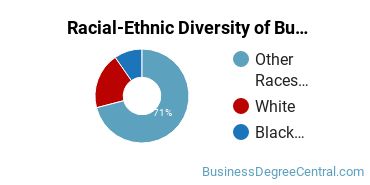 Racial-ethnic diversity of Business Administration & Management majors at Wingate University