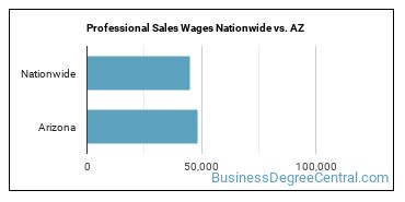 Professional Sales Wages Nationwide vs. AZ