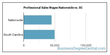 Professional Sales Wages Nationwide vs. SC
